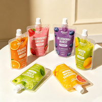 Pochette souple personnalisée en plastique réutilisable avec bec verseur et poignée, anti-fuite, pour boissons, jus de fruits, lait et autres liquides