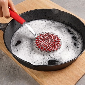 Wholesale 316 Stainless Steel <b>Brush</b> Pot Net Metal Ring for Kitchen, Cleaning Net, Kitchen Gadget <b>Scrubbing</b> - Product Image 5