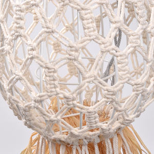 Supporti <span class=keywords><strong>per</strong></span> Piante Sospesi in <span class=keywords><strong>Macramè</strong></span>, Design Bohémien, Corda di Cotone Ecologica Intrecciata a Mano, Filo di Ferro e Rafia, Colore Personalizzabile - Product Image 3