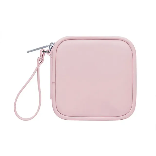 Factory Wholesale PU Leather Modern Simple Data Cable Travel Charger Organizer Pouch Earphone Bag Zipper Closed Protective