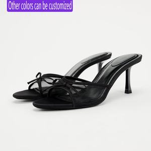 ZA2026 <span class=keywords><strong>Sandali</strong></span> Eleganti e Sexy con <span class=keywords><strong>Tacco</strong></span> a Spillo, Punta Aperta, in Rete Nera Traspirante, Stile Francese, Primavera-Estate - Product Image 1