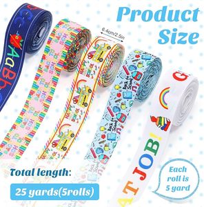 Cinta de grogrén GRACE RIBBON con logo personalizado para la vuelta al cole, resistente al encogimiento, 100% poliéster, tejido de doble cara, diseño de manzana - Product Image 2