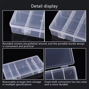 5 Grid Transparent Acrylic Eyelash Extension <b>Storage</b> <b>Box</b> Rectangular Lash <b>Tool</b> Organizer - Product Image 5
