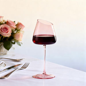 Бокалы для белого вина CnGlass, 100% ручная работа, розовые хрустальные, на длинной ножке, класса люкс, для свадеб и торжеств - Product Image 2