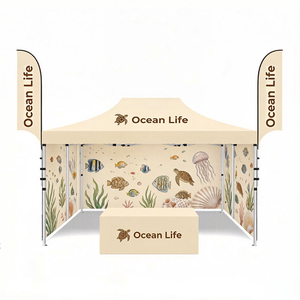 Carpa Plegable Personalizada con Logotipo 10x10, Resistente, de Aluminio Hexagonal de 50 mm, Resistente al Viento, Protección UV50, para Ferias Comerciales y Publicidad - Product Image 1