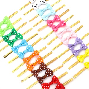 Pita Sutra Ikat Motif Polka Dot Bergaris Lucu 1,5cm * 8cm untuk Kemasan Tas Hadiah Makanan, Penutup Kemasan Camilan, Klip Kawat Emas - Product Image 4