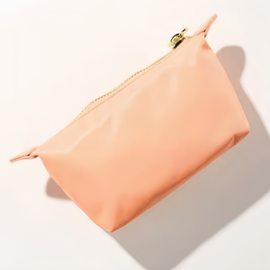 Bolsa de cosméticos de cuero PU suave ecológica, bolsa portátil con cremallera de 7,5 pulgadas para maquillaje de viaje, logotipo personalizable - Product Image 1