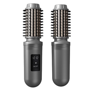 <span class=keywords><strong>Brosse</strong></span> Coiffante Portable Anti-Brûlure à Ions Négatifs 2-en-1 avec Soin des Cheveux, Peigne Lisseur et Boucleur à Dents Larges Rechargeable 2600 mAh - Product Image 2