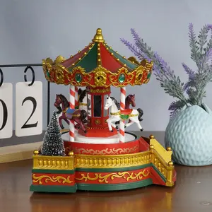 Caixa de plástico para decoração de natal, caixa musical de plástico com luz led para festa de natal e ano novo, 2022