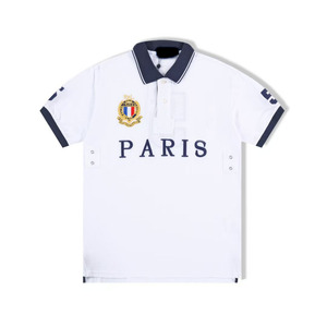 <span class=keywords><strong>Polo</strong></span> classique en coton pour homme avec logo de cheval brodé et motif lettres décontracté - Product Image 5