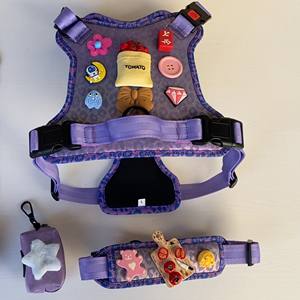 طقم سترة فاخرة للكلاب مع تصميم بفتحات، إكسسوارات قابلة للتخصيص، زي قابل للتعديل لمشي الجراء - Product Image 1