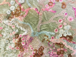 Nhung Với <span class=keywords><strong>Sequins</strong></span> Thêu Bán Buôn 100 Yard Long Lanh Sang Trọng Sequin Thêu Vải Áo Dài Ánh Sáng Màu Xám Nhung Sequin - Product Image 6