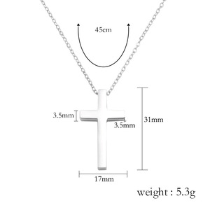 Collier simple en acier inoxydable avec pendentif en forme de croix, chaîne à maillons unisexe, collier de charme pour <span class=keywords><strong>homme</strong></span>, collier de fiançailles 18K - Product Image 6
