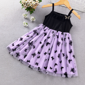 Nuovo 2024 Abito Estivo <span class=keywords><strong>da</strong></span> Principessa con Gonna in Rete per Bambine, <span class=keywords><strong>Vestito</strong></span> con Bretelle e Ricamo a <span class=keywords><strong>Farfalla</strong></span> per Bambine Piccole - Product Image 2