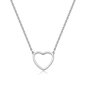 Collana con Ciondolo a Cuore in Argento Sterling 925, Catena a Maglia, Design Minimalista, Unisex, per Uso Quotidiano - Product Image 1