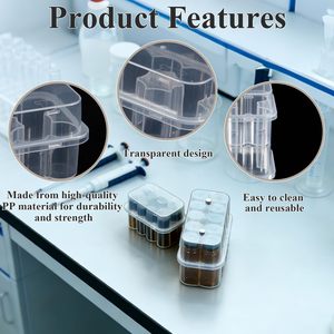 Boîte en plastique pour 10 flacons de 10 ml, emballage en plastique haute capacité, boîte en plastique anti-écrasement pour poudre de peptide - Product Image 2