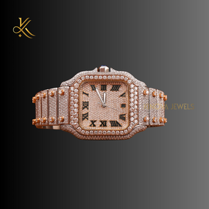 Montre brillante en diamant Moissanite offrant une qualité supérieure et un étincelle accrocheur avec un cadran sophistiqué et élégant - Product Image 1