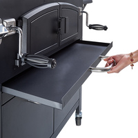 Barbecue au charbon de bois de style coréen moderne, acier revêtu de poudre noire de qualité supérieure, chariot robuste de haute qualité, certifié CE/GS, flamme