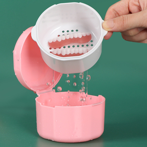 Estuche Redondo para Dentaduras Postizas SUNSHING, Contenedor Hermético con Tapa para Baño de Dentaduras, Caja Portátil para Guardar Retenedores Dentales y Limpiar Prótesis - Product Image 2