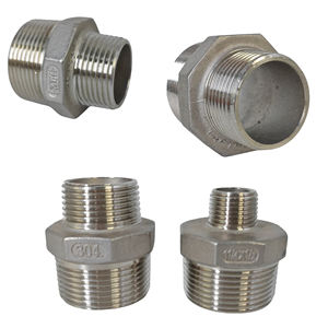 CNJS SS304 201 스테인리스 스틸 피팅 파이프 니플 MNPT 수 니플 - Product Image 1