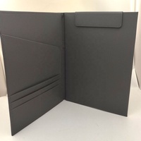 Porte-documents professionnel en cuir PU gris format A4 personnalisé avec clip magnétique multifonction