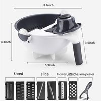 Magic Rotatie Groentesnijder Chopper Met Afvoermand Keuken Snijgereedschap Fruit Shredder Rasp Snijmachine Drop Shipping