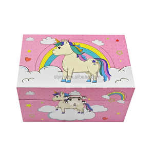 Carillon stampa cartone animato fantasia classica manovella unicorno Design rotante per personalizzare le scatole musicali multifunzionali - Product Image 4