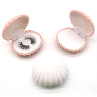 B353 cils de vison en gros personnalisé usine distinctive palourde velours coquille Mini pendentif coquille de mer boîte de cils