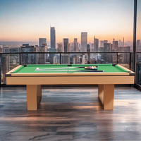 Table de billard standard commerciale moderne multifonctionnelle avec coussin en ardoise et rails en bois massif, avec queue de billard