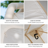 Tente de camping gonflable d'extérieur, grande, pliable, imperméable, en tissu Oxford, pour famille, avec deux chambres, double étage, personnalisable