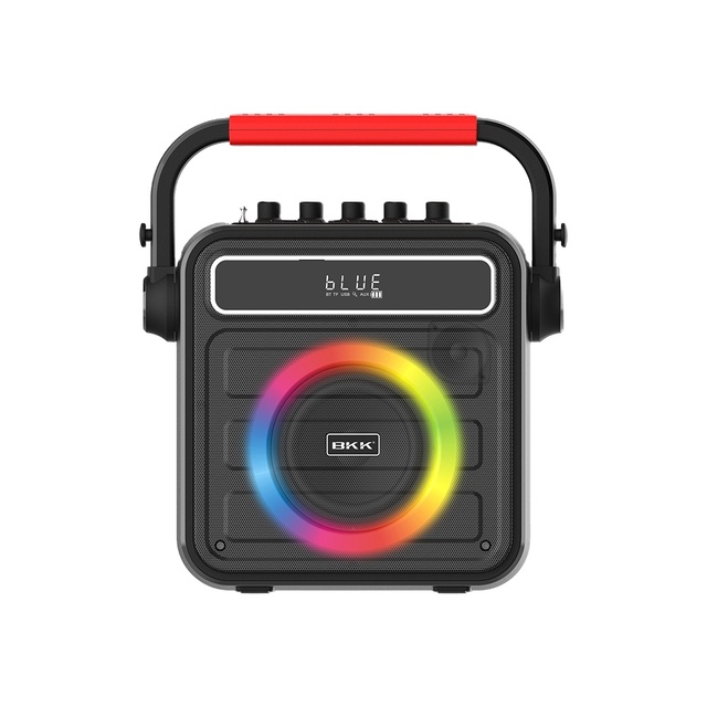 Portable Wireless RGB LED Karaoke Speaker with for 5.0 20W Output Home Theater Surround Sound & Display Screen (K300)