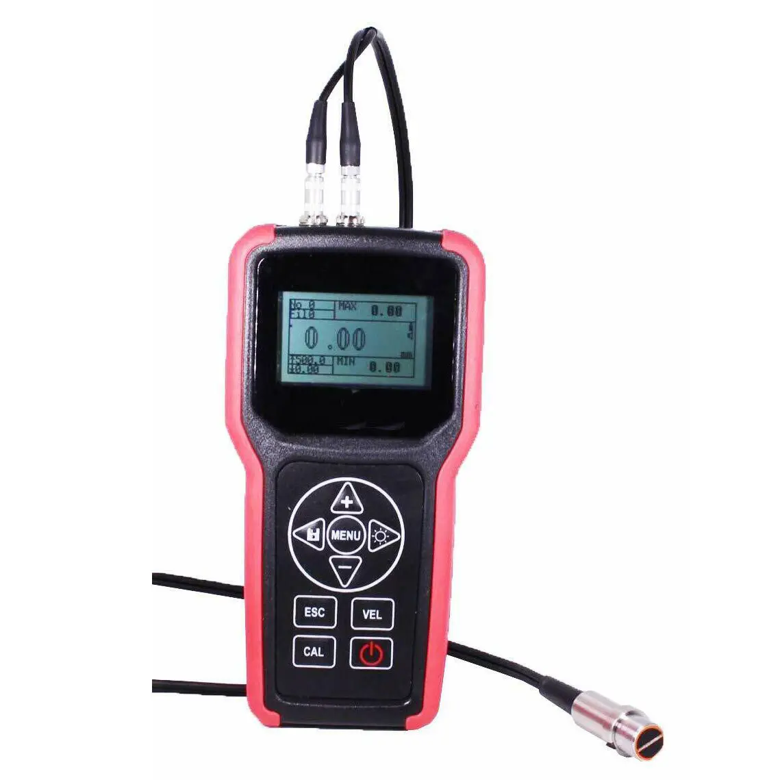 El ultrasonik kalınlık ölçer Tester ölçer ölçüm aralığı ile 0.75-400mm ses hızı 1000-9999 m/s
