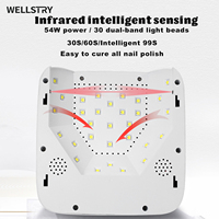 Lampe UV LED professionnelle WELLSTRY S50 54W à capteur automatique et multi-prises, rechargeable, pour le séchage des ongles, garantie 12 mois, pour salon et usage domestique