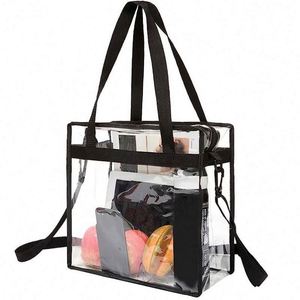 Bolsa de Mano Transparente Grande y Elegante Personalizada, Bolsa de Hombro de PVC Transparente con Impresión de Letras, Bolsa de Playa, Bolsa de Viaje, Bolsa de Compras para Mujer - Product Image 3