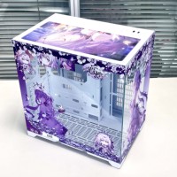Boîtiers d'ordinateur personnalisés Honkai Star Rail Castorice, anime, avec panneaux latéraux en verre trempé, vue sur la mer, format ATX, boîtier PC de taille moyenne