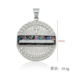 Collar con Colgante de Acero Inoxidable Impermeable y Antideslustre con Figura de la Última Cena de Jesús, Estilo Vintage, para Hombre - Product Image 6