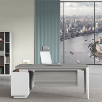 Bureau de direction moderne en bois convertible avec fonction extensible pour le travail sur ordinateur