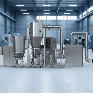 Moteur de sécheur à lit fluidisé automatique 220V en acier inoxydable, personnalisé et fabriqué en gros, pour la production de comprimés et le traitement des poudres - Product Image 3