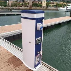 Marina Pedestal With Led Light Floating Dock Water Pedestal Power Equipment Supplier