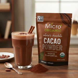 <span class=keywords><strong>Cacao</strong></span> en Polvo Orgánico Crudo Sin Azúcar, Sabor Intenso a Chocolate Negro, <span class=keywords><strong>PH</strong></span> 5.2-5.8, para Repostería, Smoothies y Chocolate Caliente - Product Image 2