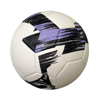Ballon de football d'entraînement à texture diamantée, surface mate en PVC de 2,5 mm, taille cinq, avec vessie en caoutchouc et coutures machine
