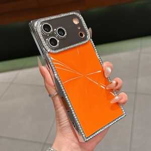 Funda de Teléfono con Diamantes para <span class=keywords><strong>iPhone</strong></span> 11 12 13 14 Mini Pro Max, Funda Protectora con Láser - Product Image 5
