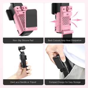 Amazear Magnetic Mount <b>Stand</b> for DJI Osmo Pocket 3 180° Adjustable <b>Desktop</b> Vertical Surface Holder Strong Suction Base (Pink) - Product Image 5