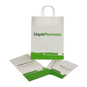 Sacs en papier kraft recyclables blancs et bruns personnalisés par les fabricants, design imprimé, emballage de médicaments <span class=keywords><strong>pour</strong></span> hôpital, sacs en papier <span class=keywords><strong>pour</strong></span> pharmacie - Product Image 5