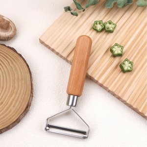 Éplucheur à manche en bois, lame en acier inoxydable, facile à nettoyer, pour fruits et légumes, usage domestique et en cuisine - Product Image 1