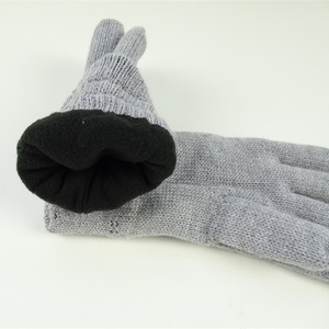 Gants tricotés doublés <span class=keywords><strong>3M</strong></span> <span class=keywords><strong>Thinsulate</strong></span> Gants thermiques d'hiver chauds en acrylique double couche pour hommes et femmes - Product Image 3