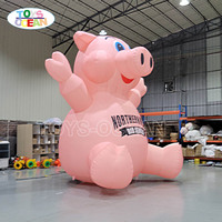 Mascotte géante gonflable personnalisée cochon rose avec ventilateur intégré, modèle animal publicitaire de la marque TOYS-OCEAN, taille personnalisable