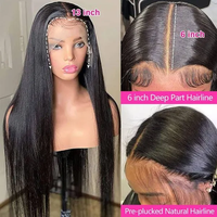 Perruques frontales en dentelle HD 13x4 sans colle, en cheveux humains vierges Remy pré-épilés, cheveux vietnamiens bruts, vente en gros