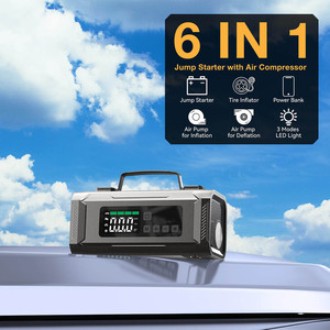 Démarreur de Voiture Portable 6-<span class=keywords><strong>en</strong></span>-1 14800 mAh avec Gonfleur de Pneus et Batterie Externe, Compresseur d'Air sans Fil - Product Image 5