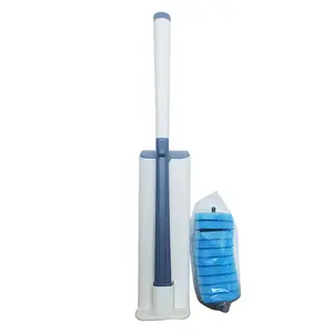 DS2209 Bathroom Toilet Cleaner Brush Disposable Toilet Bowl Cleaner Wand Disposable Toilet Brush Holder Set with 8 Refills